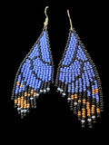 'Blue butterfly' beaded drop earrings