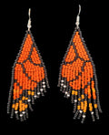 'Orange butterfly' beaded drop earrings