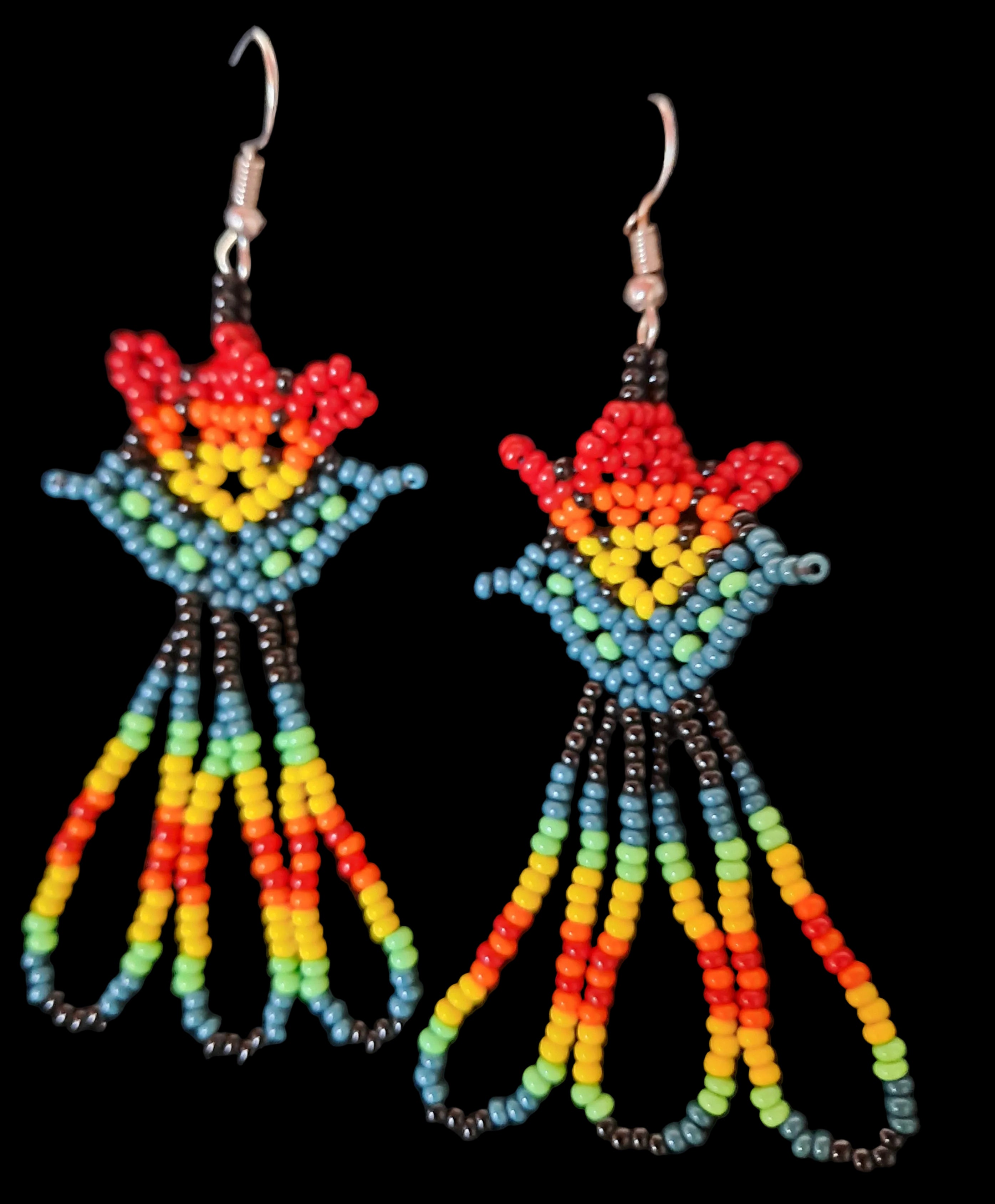 'Flower sprite'  beaded drop earrings