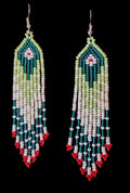 'Forest fronds' beaded drop earrings
