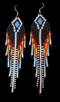 'Night phoenix' beaded earrings (longer)
